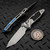 Microtech Socom Ram-Lok Textured Inlay Titanium w/Blue TI Accent 4.00" T/E Stonewash Marfione Select 161RL-10MS3 by EDC Lifestyle