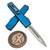 Microtech UTX-70 Gen IV Blue 2.5" D/E Stonewash 11474-10BL