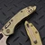 Microtech M-Stitch Ram-Lok Antique Gold Titanium Slab Side 3.0" Stonewash Bronzed w/Bronzed Ti Accent Bronzed Double Vapor Blast Marfione Select 169MRL-13MS2