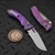 Microtech Amphibian Mini Ram-Lok Purple Haze Fluted Titanium 3.25" S/E Stonewash Purple Ti Accent Marfione Select 137MRL-10FLMS5 by EDC Lifestyle