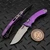 Microtech Amphibian Mini Ram-Lok Purple Haze Fluted Titanium 3.25" S/E Stonewash Purple Ti Accent Marfione Select 137MRL-10FLMS5 by EDC Lifestyle