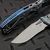 Microtech Amphibian Mini Ram-Lok Ice Blue Fluted Titanium 3.25" S/E Stonewash BlueTi Accent Marfione Select 137MRL-10FLMS6
