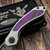 Keanison Knives Bull Terrier Titanium Handle CamoQuartzInlay 3.3" Vegas Forge Phantom Vein Stainless Damascus #153