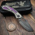 Keanison Knives Bull Terrier Titanium Handle CamoQuartzInlay 3.3" Vegas Forge Phantom Vein Stainless Damascus #153