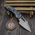 Borka Blades Cosmic Titanium Ram-Lok M-Stitch with  Stonewash blade back view with clip