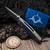 Sharknivco Waka V4.9 Titanium W/ Blue Camoquartz Liner Lock RWL34 Polished Stonewash