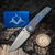 Sharknivco Waka V4.9 Titanium W/ Blue Camoquartz Liner Lock RWL34 Polished Stonewash by EDC Lifestyle