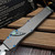 Marfione Custom/Sean Marfione Halo V Double Vapor Blast Titanium Mirror Polish Warhound Damascus Swoop Abalone Inlays S1