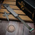 Marfione Custom/Sean Marfione Halo V Double Vapor Blast Titanium Mirror Polish Warhound Damascus Swoop Abalone Inlays S1