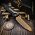 Marfione Custom Socom Elite Black Anodized Aluminum with stingray inlay bronze HW Bronzed Vegas Forge Razore wire Damascus W/ spartan viper bead SN003 by EDC Lifestyle