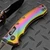 Microtech Amphibian Ram-Lok Oil Slick Slab Side Titanium DLC Stonewash DLC Ti Accent Marfione Select 137RL-1DLCTMS4