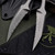 Microtech Bee S/E Wharncliffe Push Dagger Double Full Serrated Bead Blast Carbon Fiber Handle 218D-9 - Preowned S/N 001