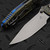Microtech Socom Ram-Lok Galactic Gold Frag Pattern Titanium w/Blue TI Accent 4.00" Clip Point Stonewash 160RL-10FRMS12