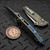 Microtech Socom Ram-Lok Galatic Gold Slab Side Titanium w/Blue TI Accent 4.00" Clip Point Stonewash Marfione Select 160RLS-10MS12 By Edc Lifestyle