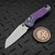 Microtech MSI Ram-Lok Mini Frag Galactic Purple Titanium 3.10" Stonewash Blue Ti Accent Marfione Select 210M-10FRMS17