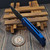 Pro-Tech Knives Mordax Blue Button Lock Flipper 3.5" DLC Black MX103-LTDBlue