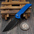 Pro-Tech Knives Mordax Blue Button Lock Flipper 3.5" DLC Black MX103-LTDBlue by EDC Lifestyle
