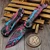 Microtech LUDT Gen III Smooth Handle Pink Black/Light Blue Splatter T/E 3.5" 1136S-1BKPK-LBSPLS