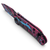 Microtech LUDT Gen III Smooth Handle Pink Black/Light Blue Splatter T/E 3.5" 1136S-1BKPK-LBSPLS