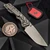 Attn 2 Detail Mk3 Gen 4 Medium Treadplate Grey Washed Ti 3.25" Drop Point Rising Grind A2D by EDC Lifestyle