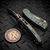 Microtech Amphibian Mini Ram-Lok Antique Green Slab Titanium 3.25" S/E Bronzed W/ Bronze Ti Accent Marfione Select 137MRL-13MS1