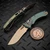 Microtech Amphibian Mini Ram-Lok Antique Green Slab Titanium 3.25" S/E Bronzed W/ Bronze Ti Accent Marfione Select 137MRL-13MS1 by EDC Lifestyle