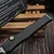MARFIONE CUSTOM HALO III BLACK 4" TANTO EDGE MIRROR POLISH W/ BRONZE ACCENT 1251-STMPBKNCBZ-MCK