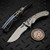 Microtech Amphibian Mini Ram-Lok Frag Titanium 3.25" S/E Stonewash Partial Serrated Blue Ti Accent Marfione Select 137MRL-11FRMS2 by EDC Lifestyle