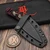 Bastinelli Knives Sin Fixed Blade PVD Red Tsuka Wrap Bronze Dragon Tiger Menuki S1