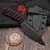 Bastinelli Knives Sin Fixed Blade PVD Red Tsuka Wrap Bronze Snake Menuki S3