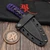 Bastinelli Knives Sin Fixed Blade PVD Black Tsuka Wrap Bronze Snake Menuki