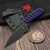 Bastinelli Knives Sin Fixed Blade PVD Black Tsuka Wrap Bronze Snake Menuki