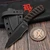 Bastinelli Knives Sin Fixed Blade PVD Brown Tsuka Wrap Bronze Snake Menuki