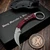 Bastinelli Knives Pika Stonewash Fixed Blade Red Tsuka Wrap w/Bronze Snake Menuki