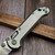 Microtech LUDT Ram-Lok Slab Titanium 3.40" Clip Point Stonewash Blue Ti Accent 1135RLS-10MS2 - Preowned