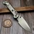 Microtech LUDT Ram-Lok Slab Titanium 3.40" Clip Point Stonewash Bronze Ti Accent 1135RLS-10MS1 - Preowned