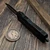 Microtech Scarab II Gen III Black Hefted Alloy W/ Stingray Inlay D/E Baker Forge Coppermai Damascus 1280-16MS1 - Preowned S5