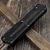 Microtech Scarab II Gen III Black Hefted Alloy W/ Stingray Inlay D/E Baker Forge Coppermai Damascus 1280-16MS1 - Preowned S5