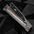 Reate Knives EXO Gravity Knife Black Micarta Titanium Bead Blast Handle, Elmax Stonewashed Flats Double Edge 3.75" Satin Blade