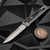 Reate Knives EXO Gravity Knife Black Micarta Titanium Bead Blast Handle, Elmax Stonewashed Flats Double Edge 3.75" Satin Blade