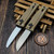 Reate EXO Performance Tan Diamond Aluminum Dual Blade Gravity Knife