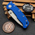 Demko Textured Blue G10 Thumb Stud CXT Barong 3.4" 3V Clip Point