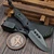 Heretic Knives Kobold Bowie Fixed Blade Knife Black G10 2.6" DLC H065-6A-BLK/G10