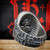 Borka Blades Silver Good vs Evil Skull Ring Size 10