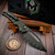 Heretic Custom Knives Koschei Vegas Forge Reptilian San Mai Damascus Chemtina Copper Handle DLC HW Abalone Button S/N #027