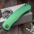 BergBlades Mini Alpha Frame Lock Green Stonewash Ti 3.1" S90V Dark Stonewash
