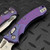 Microtech Amphibian Mini Ram-Lok Galactic Purple Frag Titanium 3.25" S/E Stonewash Blue Ti Accent Marfione Select 137MRL-10FRMS16