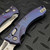 Microtech Amphibian Mini Ram-Lok Galactic Purple Slab Side Titanium 3.25" S/E Stonewash Blue Ti Accent Marfione Select 137MRL-10MS16