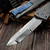 Marfione Custom/Sean Marfione Combat Troodon Gen 2 Mirror Polish Rose Whip Tanto Beskar & Blued Damascus Pocket Clip w/Flamed HW