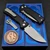 Chaves Knives Redencion Street X-Lock Black Handle with  3.25" D2 Stonewash Drop Point Blade back view with clip.